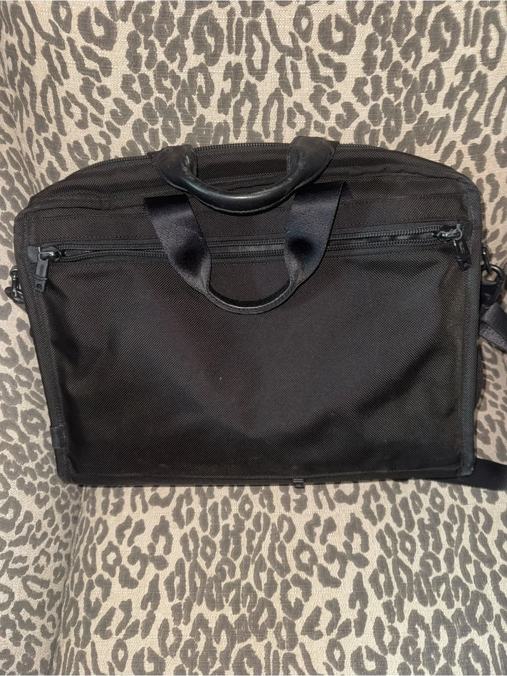 Tumi Black Nylon Laptop Briefcase with Dual Front Pockets